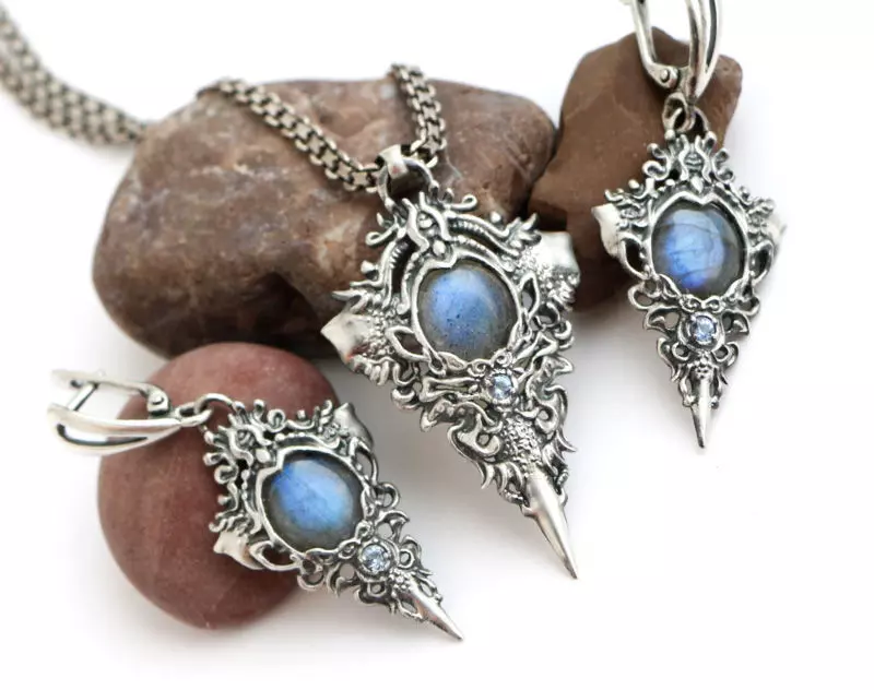 SET -Sculpted printed jewelry models in a vintage fantasy style 3D print model_0