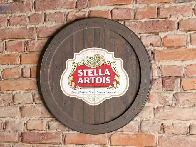 Stella Artois Beer Quarter Barrel Head 3D model 3D model