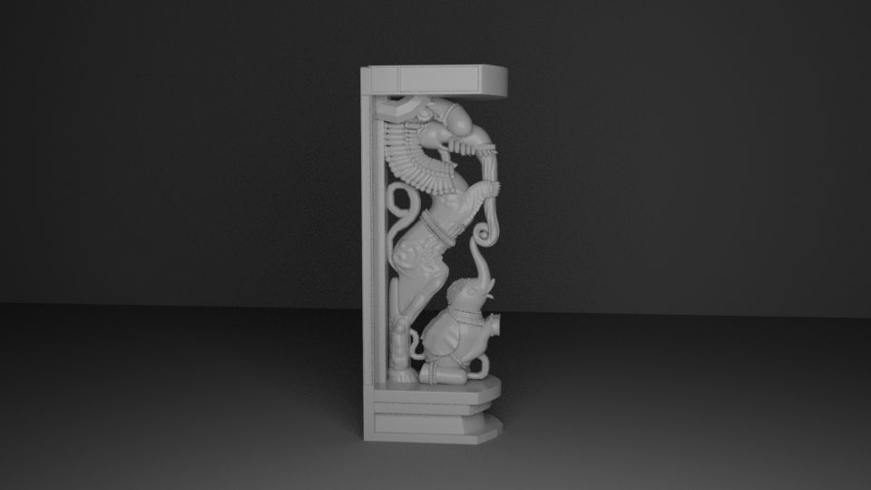 Yaali Vyala and pillar 3D model_5