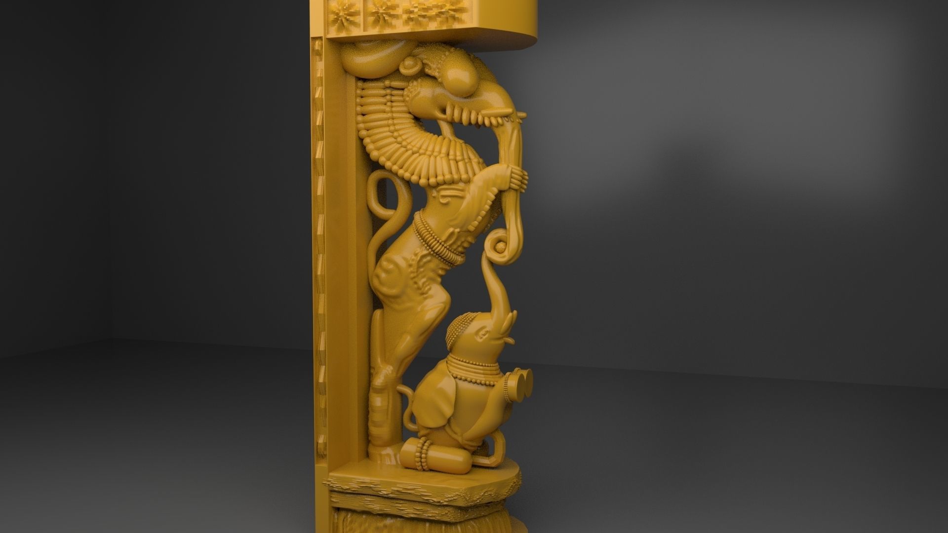 Yaali Vyala and pillar 3D model_1