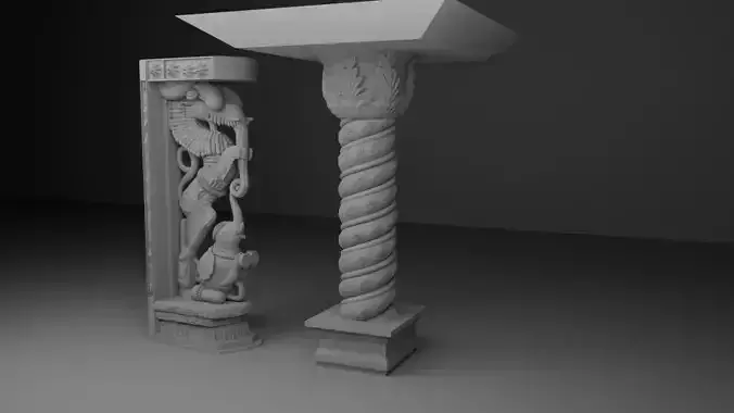 Yaali Vyala and pillar