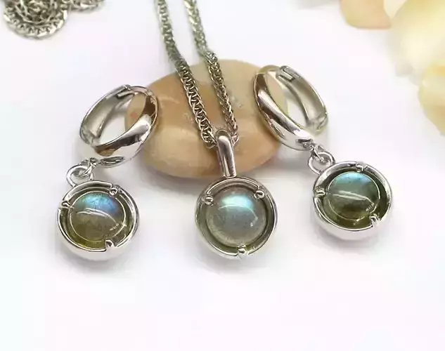 Minimalistic set with round cabochons - Download 3D model