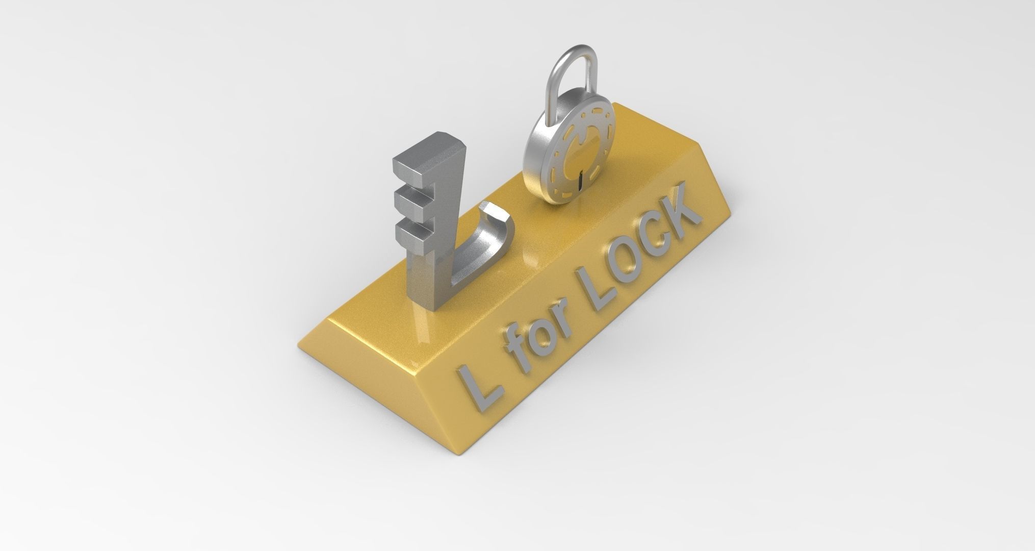 L for Lock 3D print model_6