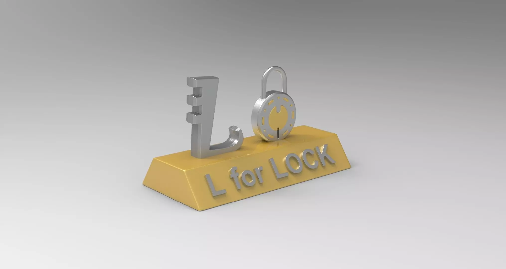 L for Lock 3D print model_0