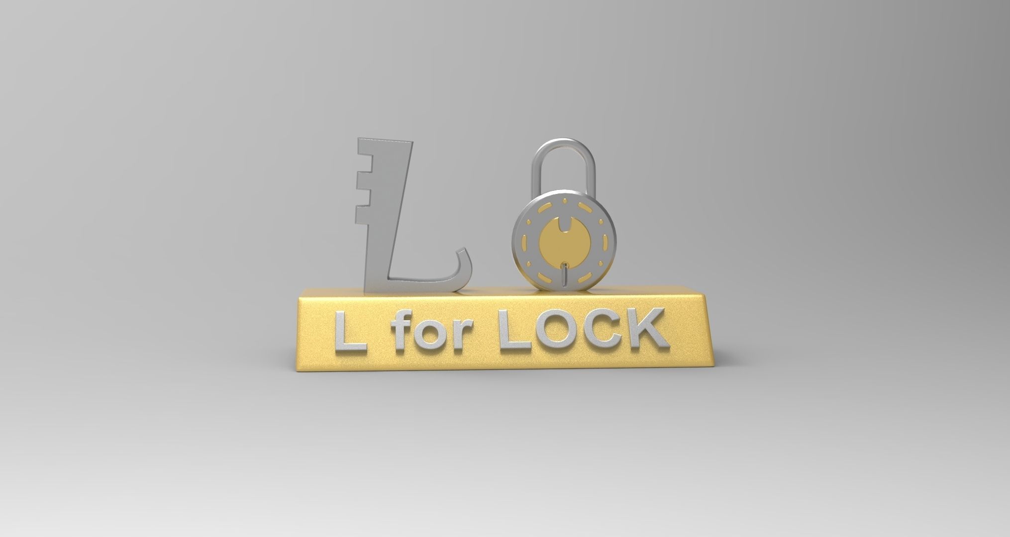 L for Lock 3D print model_2