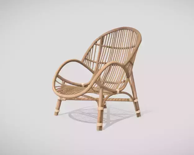 Rattan braided armchair in brown color