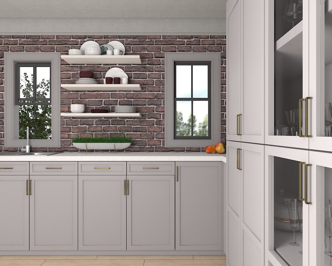 Brick Wall Kitchen 3D model_3