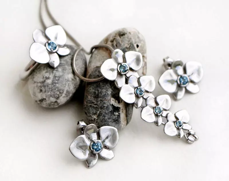 Set - Orchid 3D models to download - Ring - pendant - earrings 3D print model_0