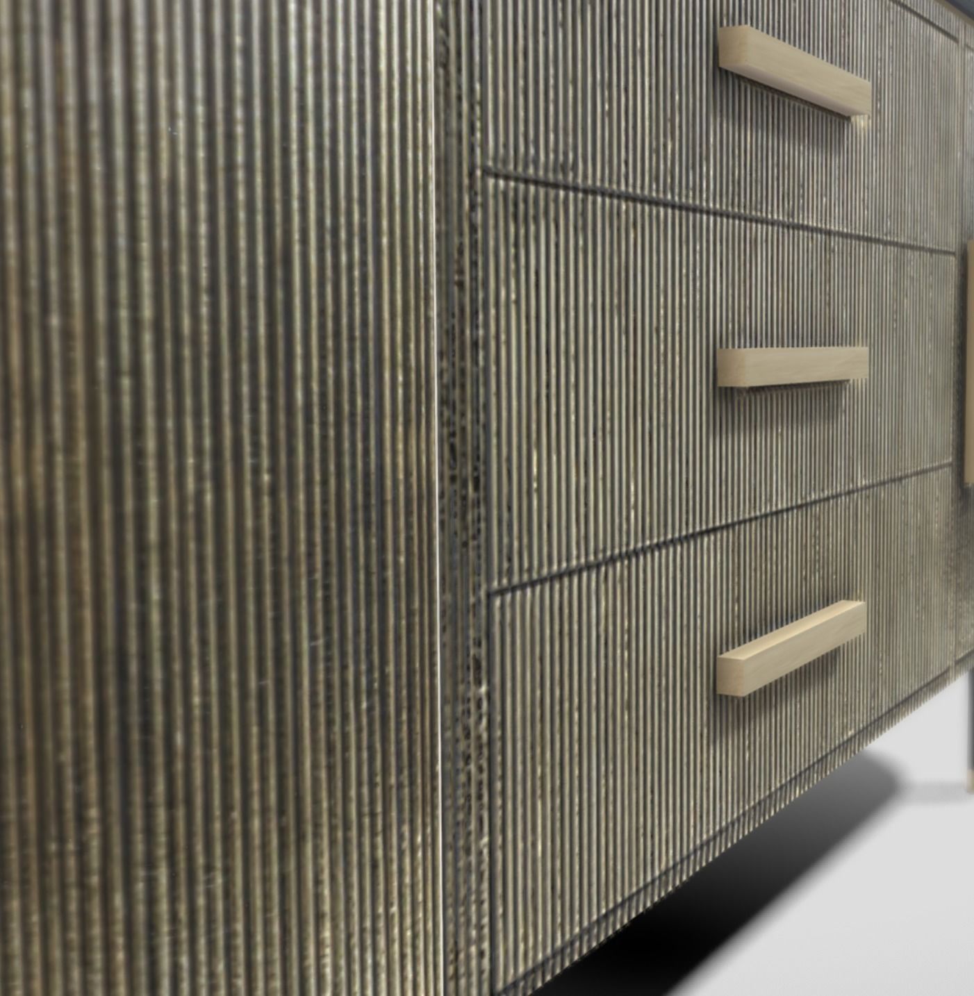 Contemporary buffet bar in golden iron with marble top in grey  3D model_5