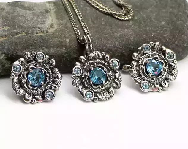 Jewelry set - Pendant and earrings for downloading