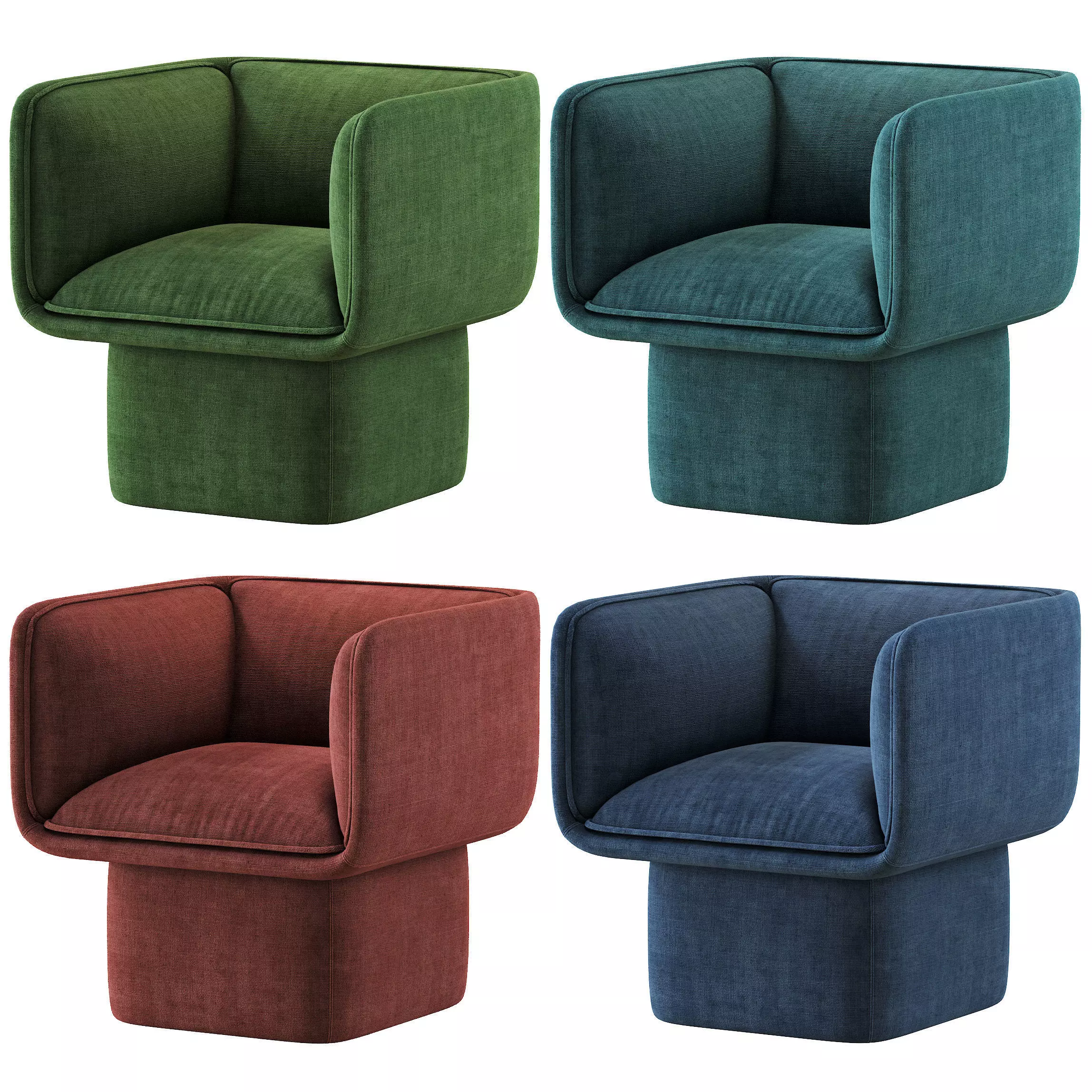 Block Armchair By Missana 3D model_0