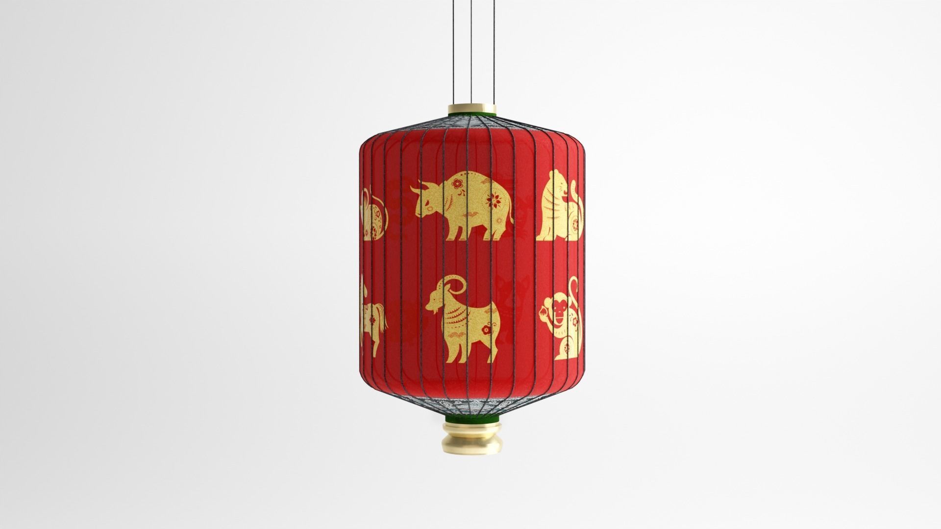 Chinese Hanging Lantern for Chinese New Year 2021 3D model_3