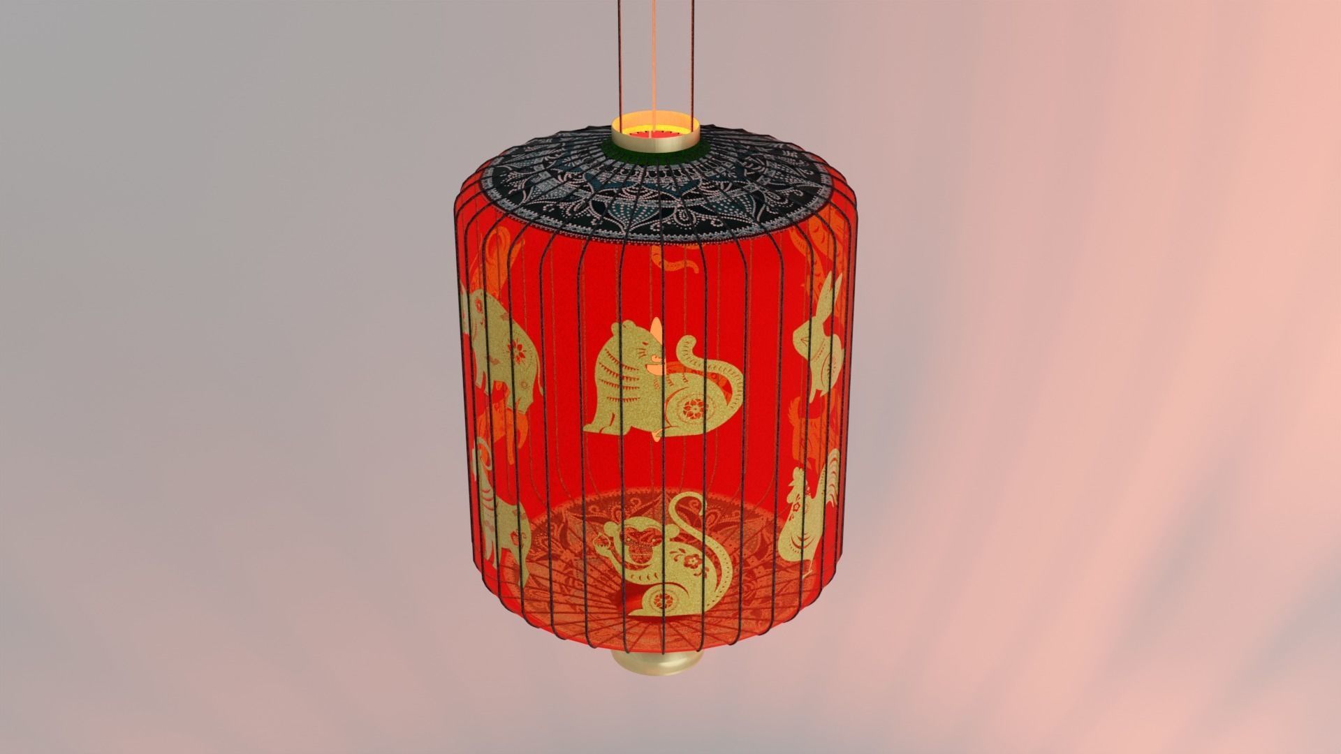 Chinese Hanging Lantern for Chinese New Year 2021 3D model_5
