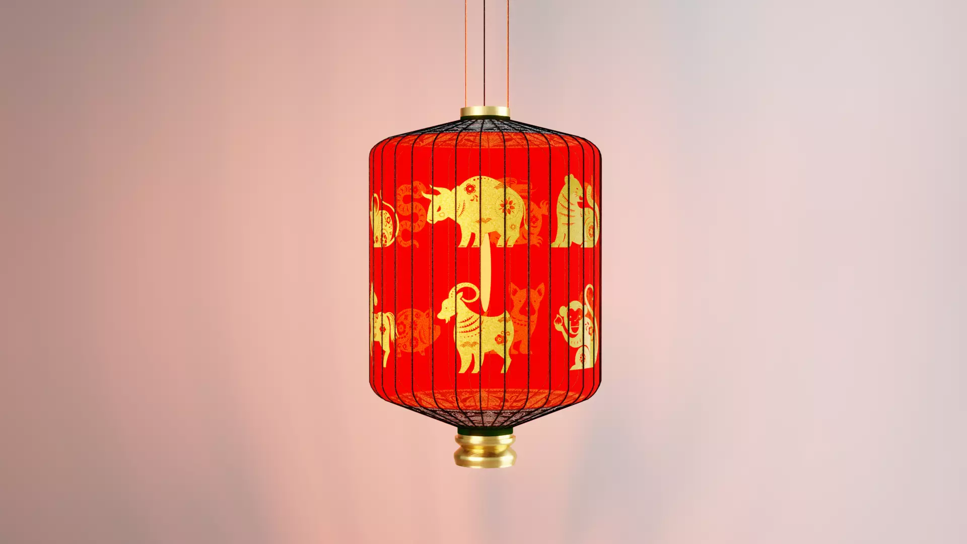Chinese Hanging Lantern for Chinese New Year 2021 3D model_0