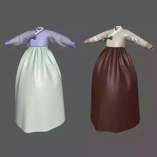 Modern Hanbok Low-poly 3D model