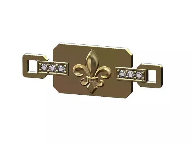 Lis flower rectangular diamond pendant and bracelet charm