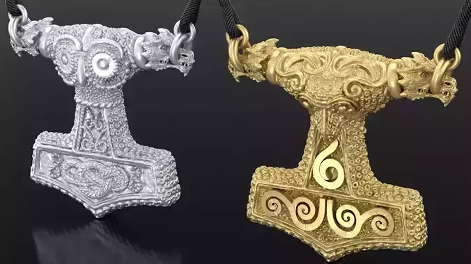 The hammer with owl and Dragons