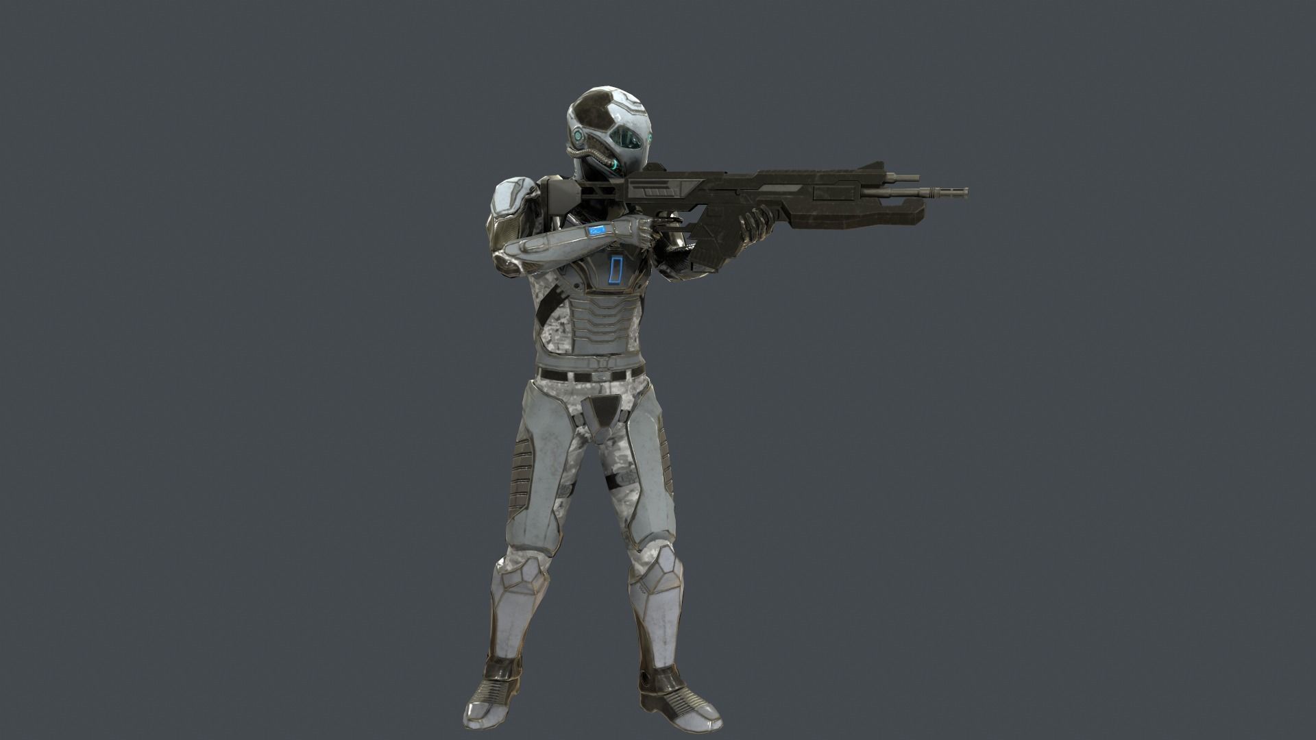 Sci-fi Soldier Low-poly 3D model_11