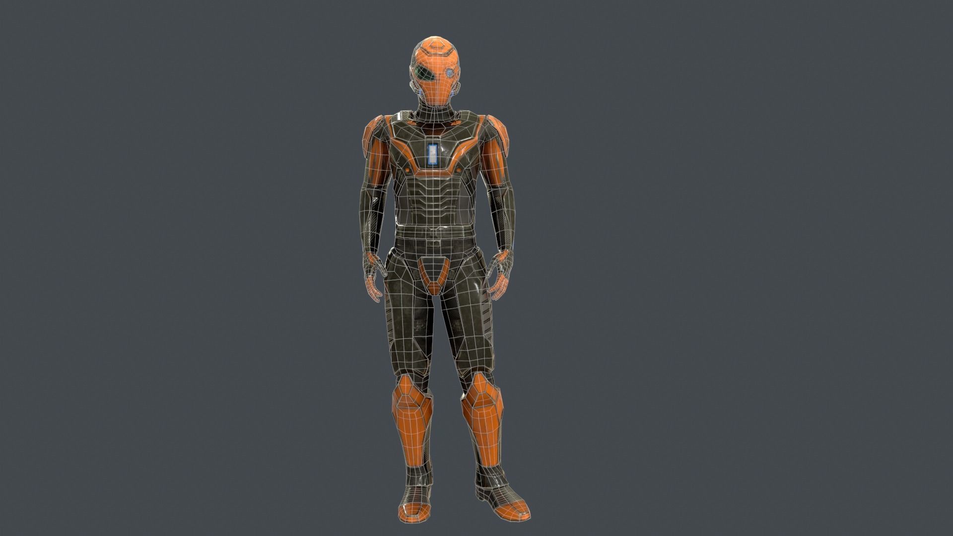 Sci-fi Soldier Low-poly 3D model_3