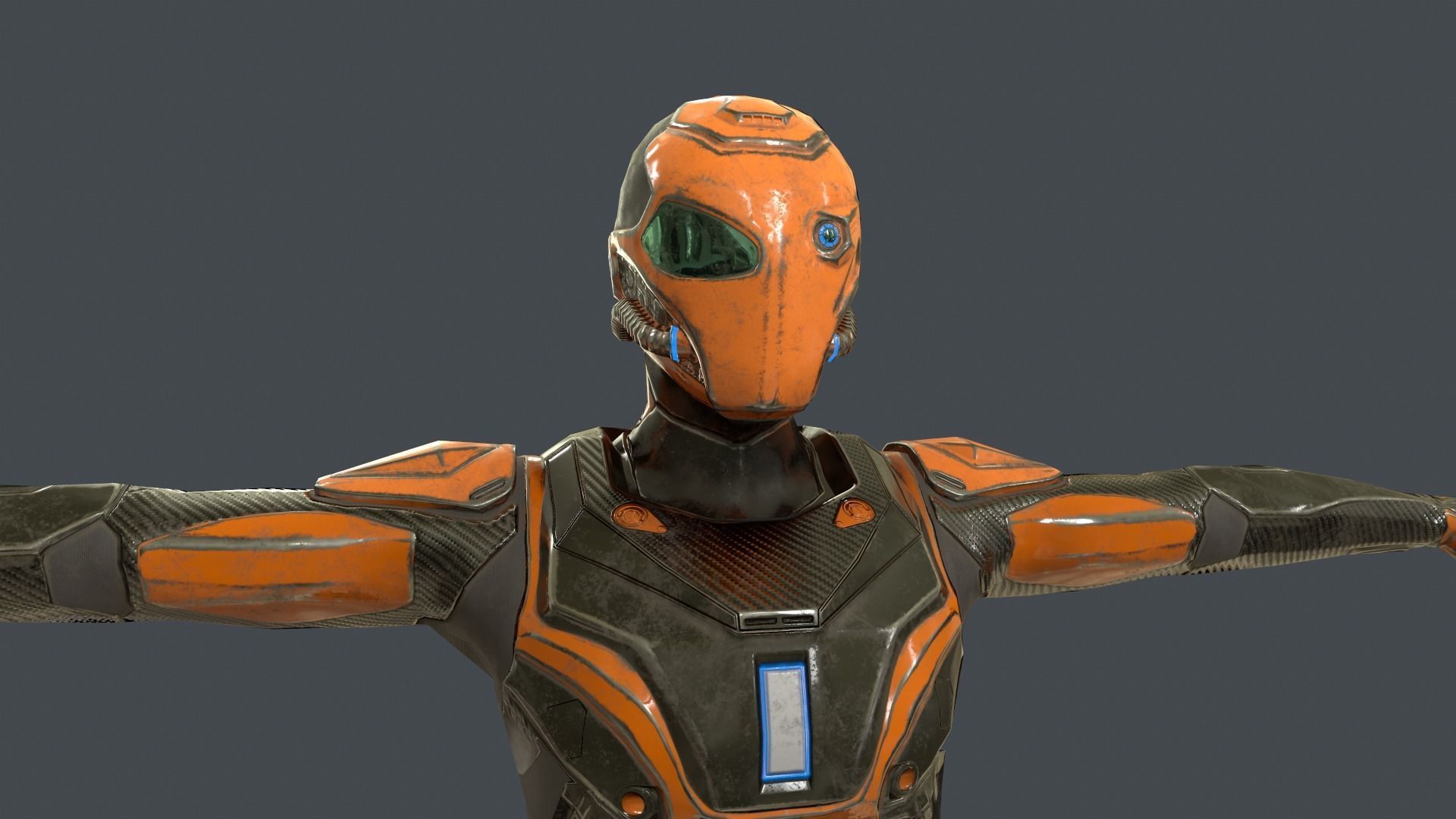 Sci-fi Soldier Low-poly 3D model_9