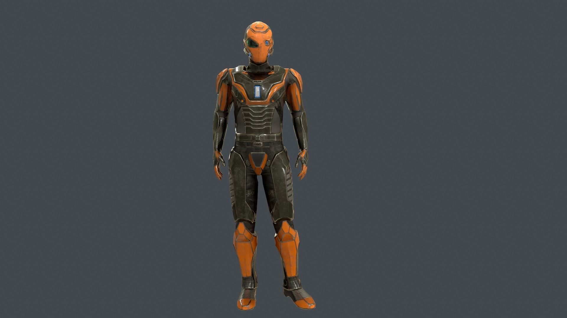 Sci-fi Soldier Low-poly 3D model_4