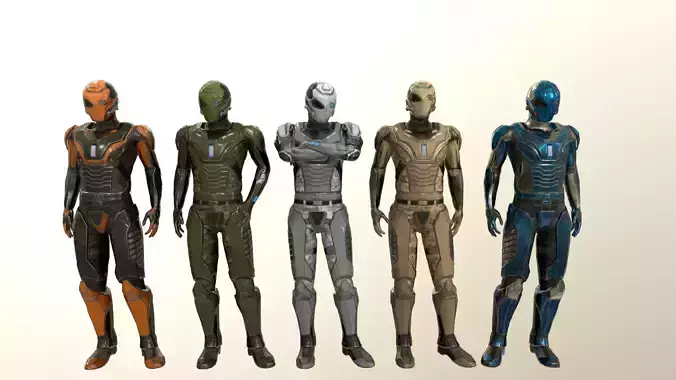 Sci-fi Soldier Low-poly 3D model