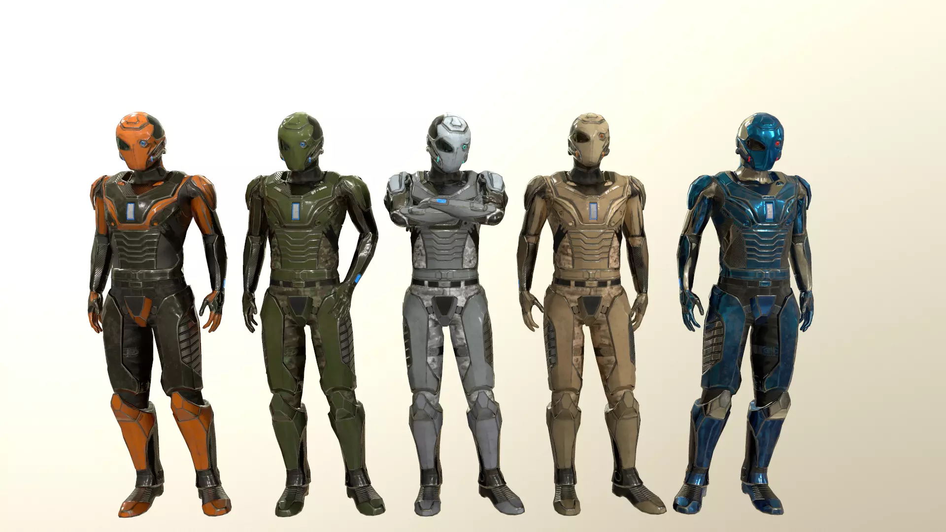 Sci-fi Soldier Low-poly 3D model_0