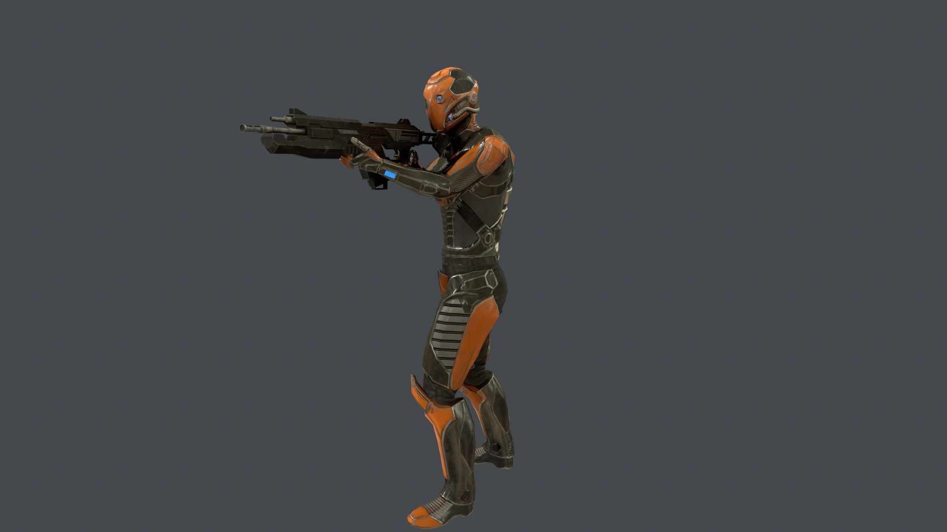 Sci-fi Soldier Low-poly 3D model_12