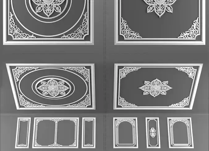 Decorative Frame - White Ornament Vol 01