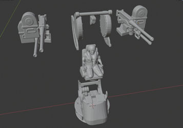 Gaslands scale 50 Calibre Quadmount 3D print model_2