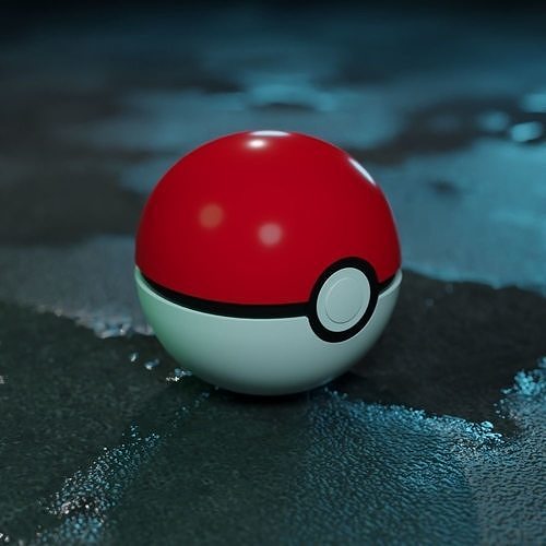 Pokeball pokemon ball Low-poly 3D model