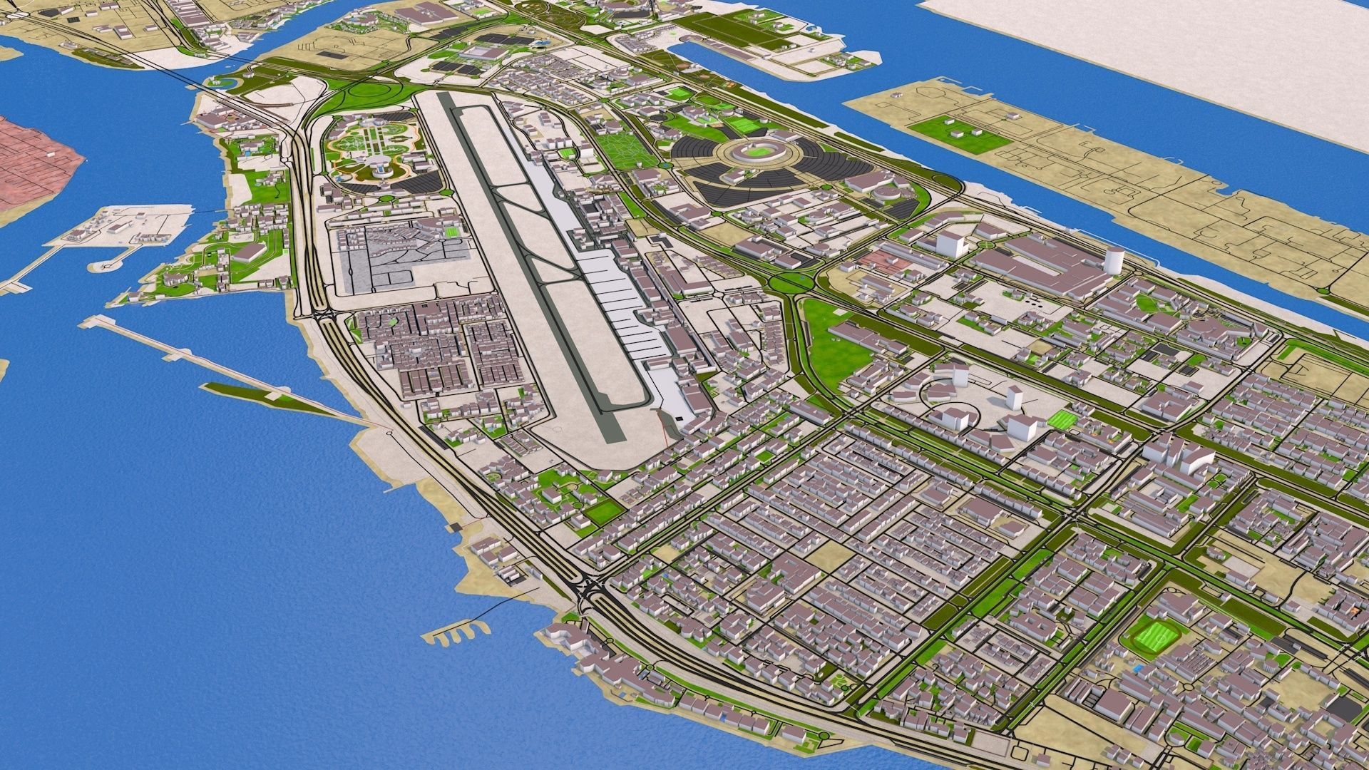 ABU DHABI 3D MODEL DEC 2020 Low-poly 3D model_13