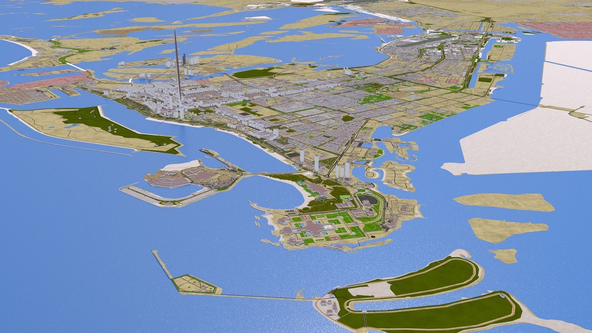 ABU DHABI 3D MODEL DEC 2020 Low-poly 3D model_2