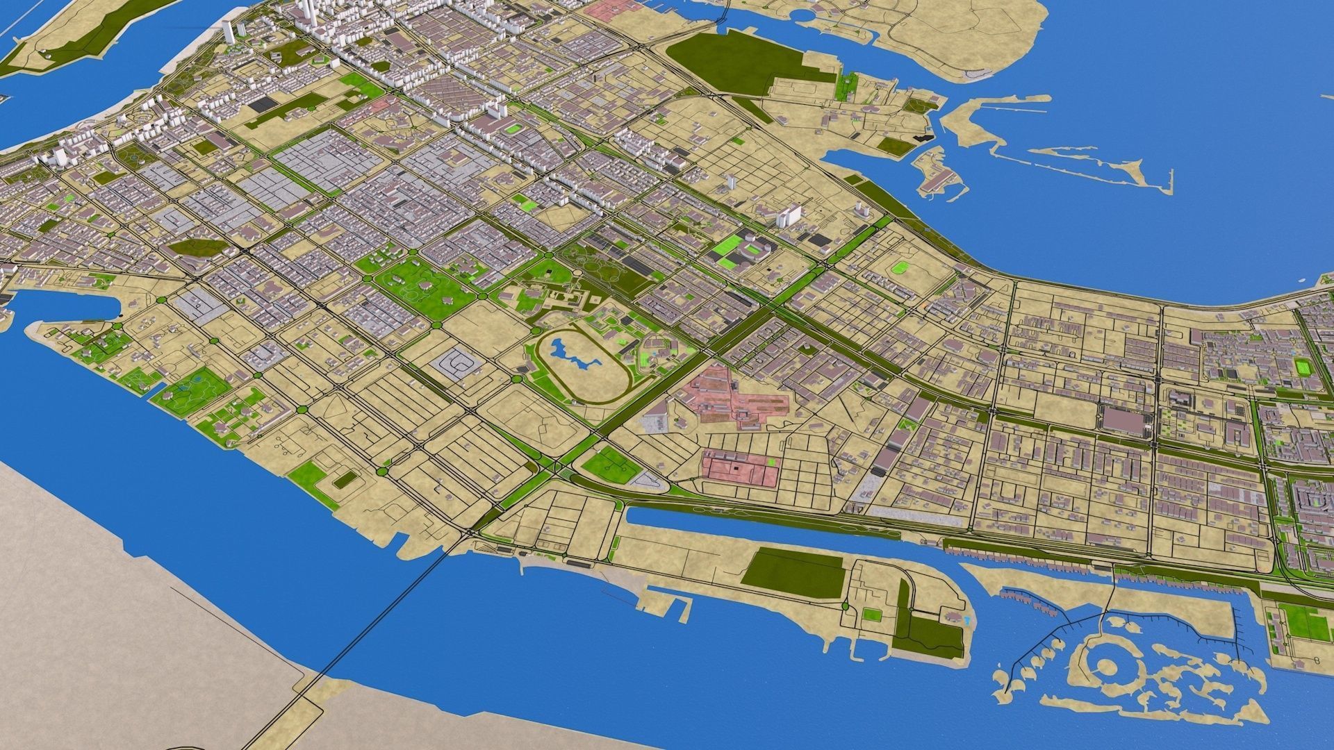 ABU DHABI 3D MODEL DEC 2020 Low-poly 3D model_8