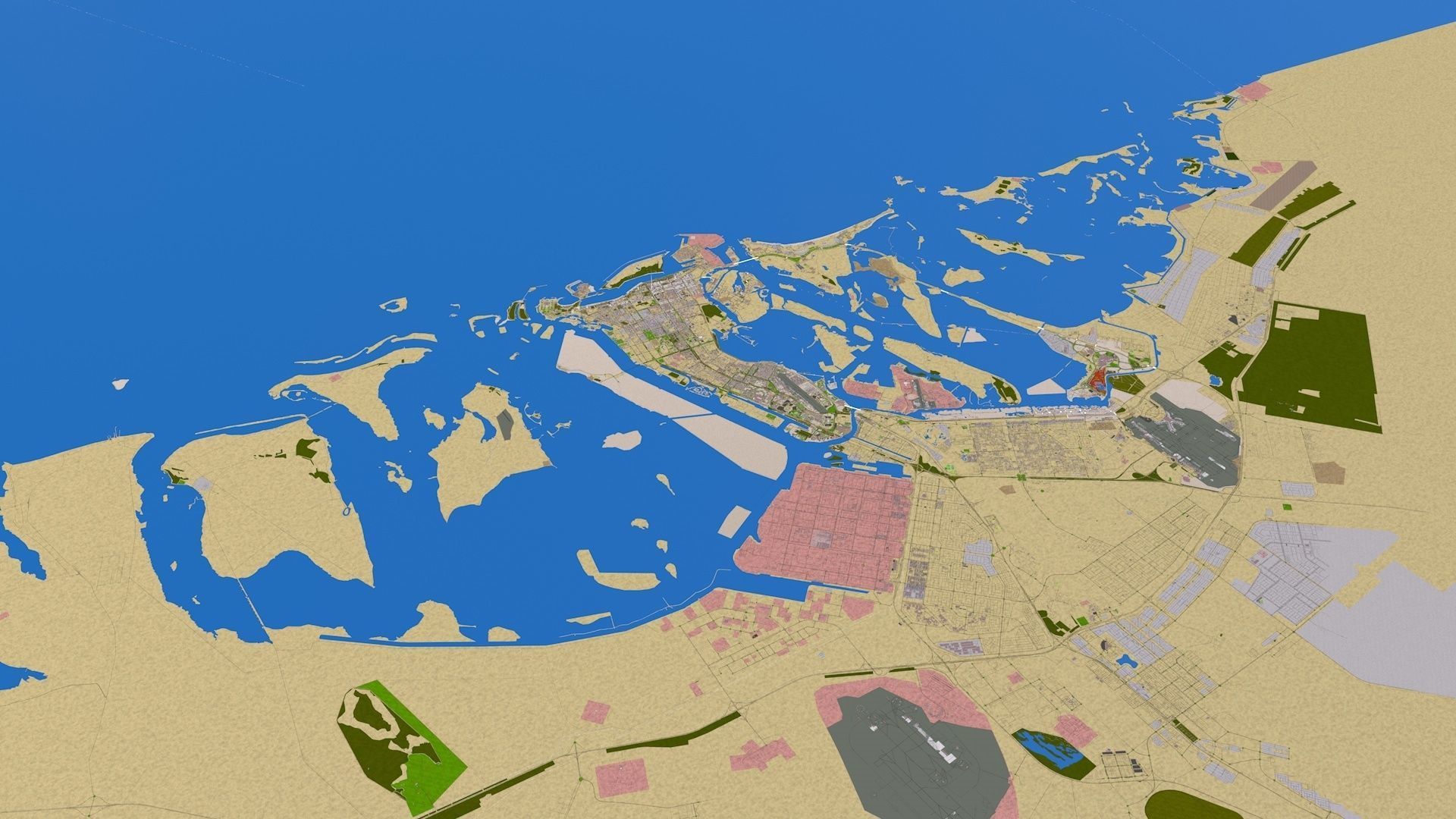 ABU DHABI 3D MODEL DEC 2020 Low-poly 3D model_3