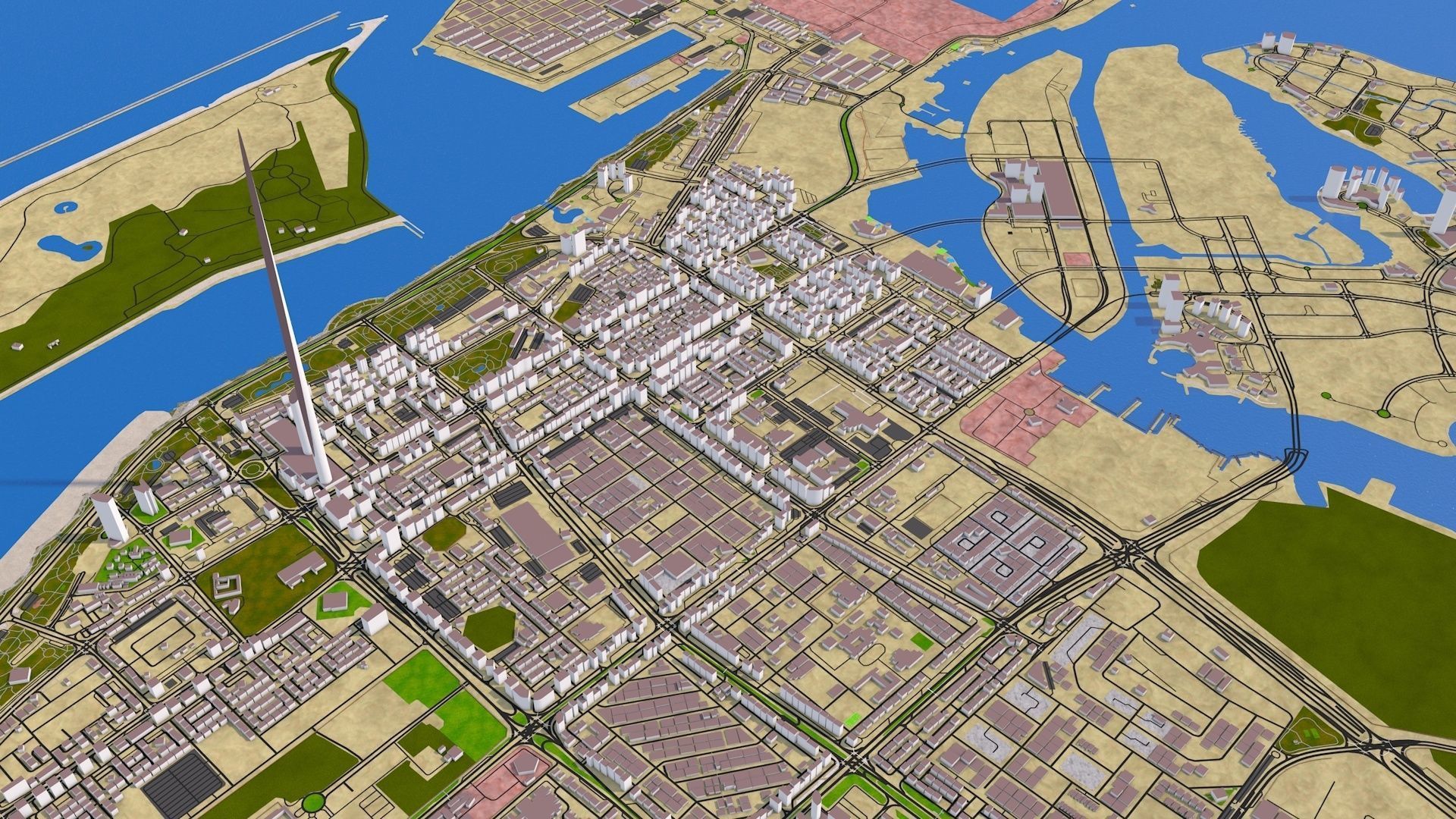 ABU DHABI 3D MODEL DEC 2020 Low-poly 3D model_9