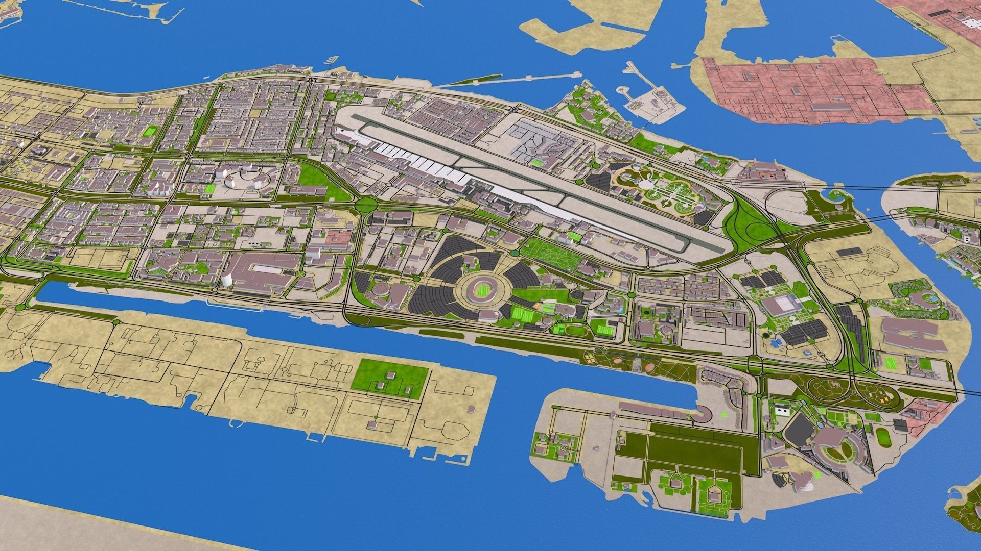 ABU DHABI 3D MODEL DEC 2020 Low-poly 3D model_7