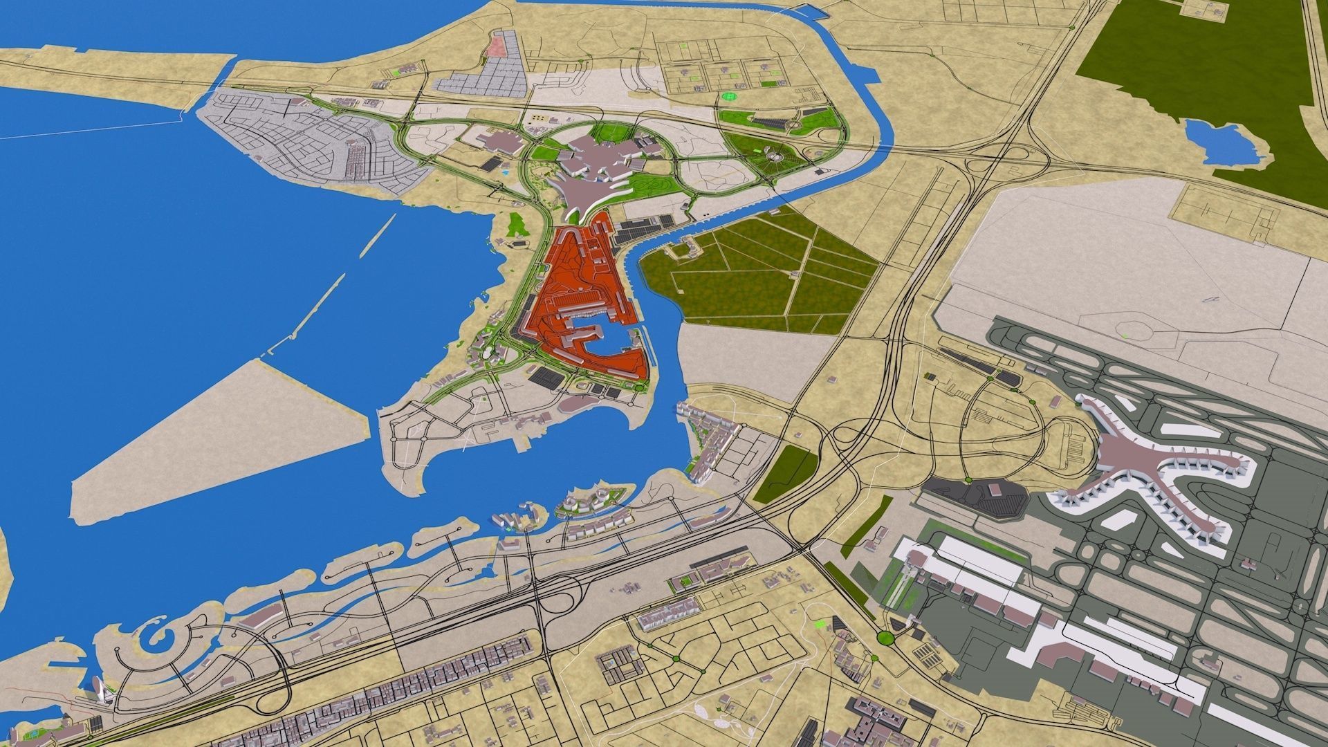 ABU DHABI 3D MODEL DEC 2020 Low-poly 3D model_6