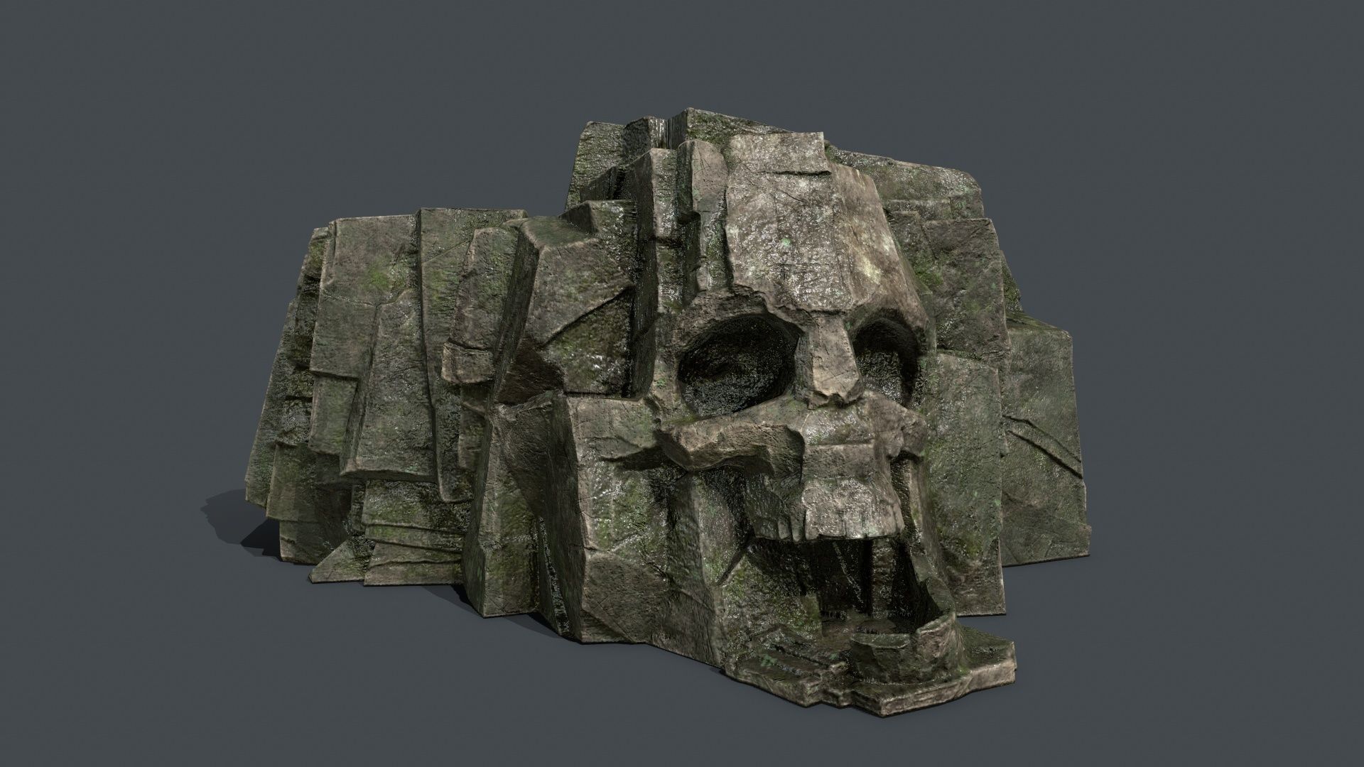 Skull Rock Low-poly 3D model_1