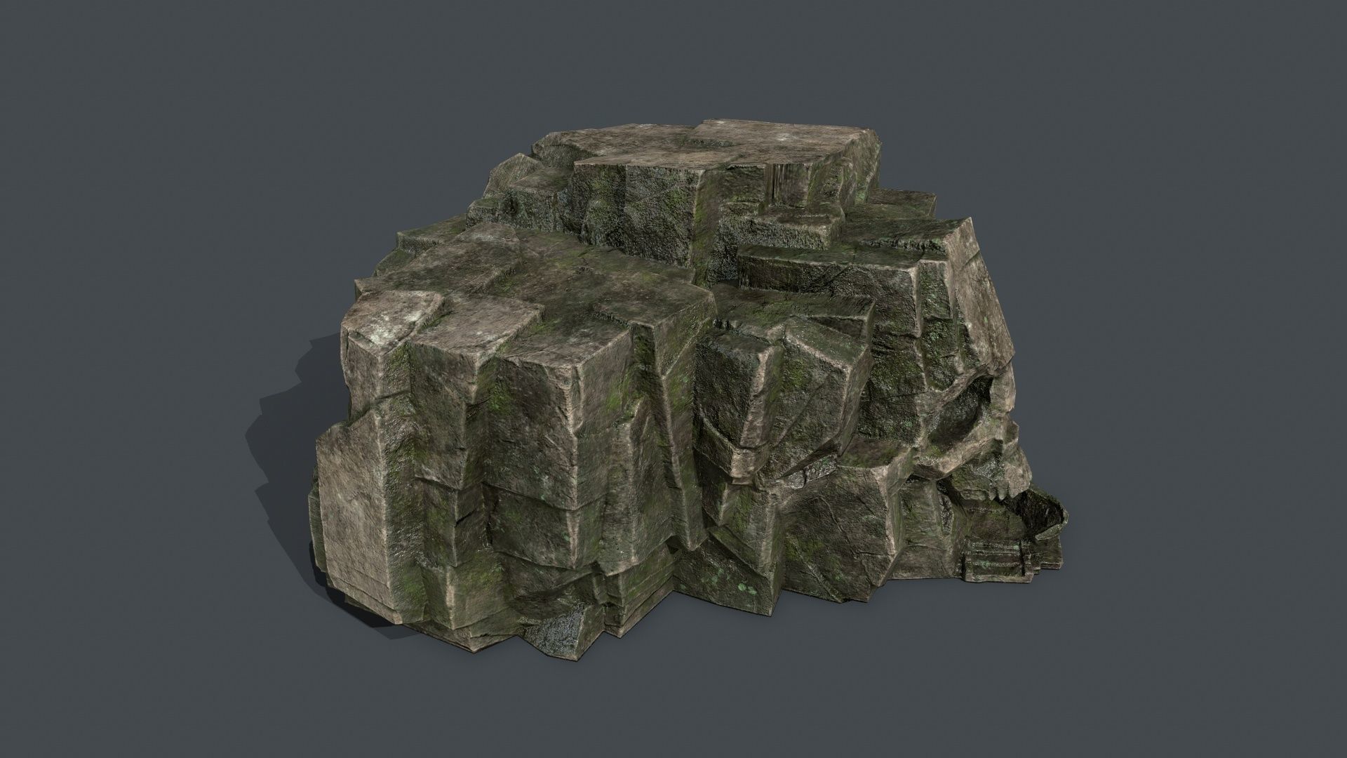 Skull Rock Low-poly 3D model_14