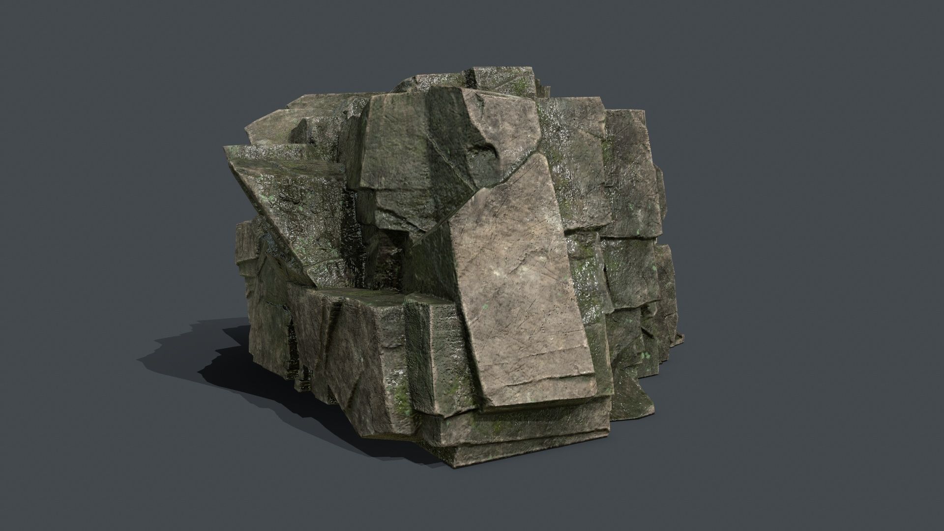 Skull Rock Low-poly 3D model_5
