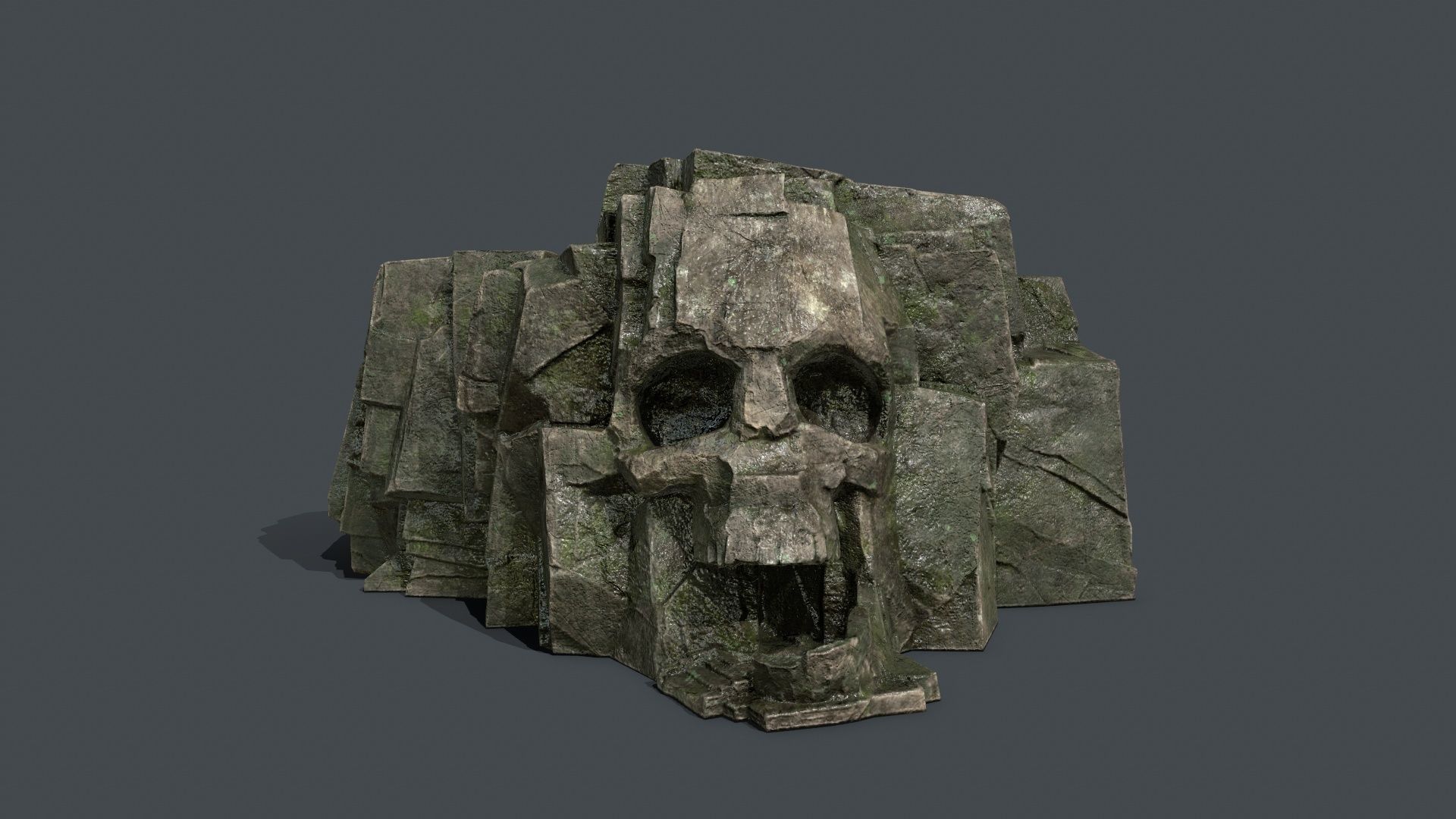 Skull Rock Low-poly 3D model_12