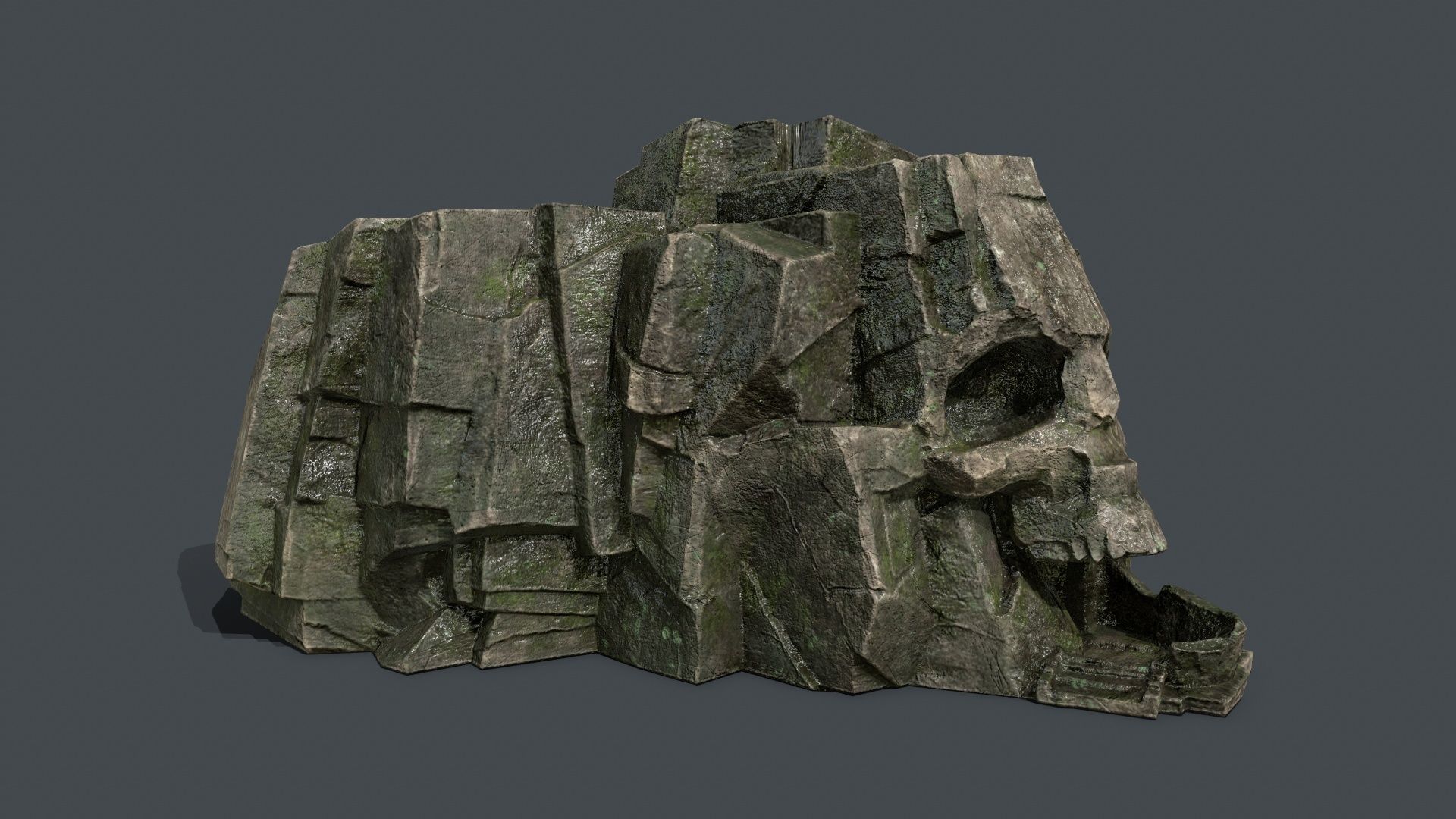 Skull Rock Low-poly 3D model_2