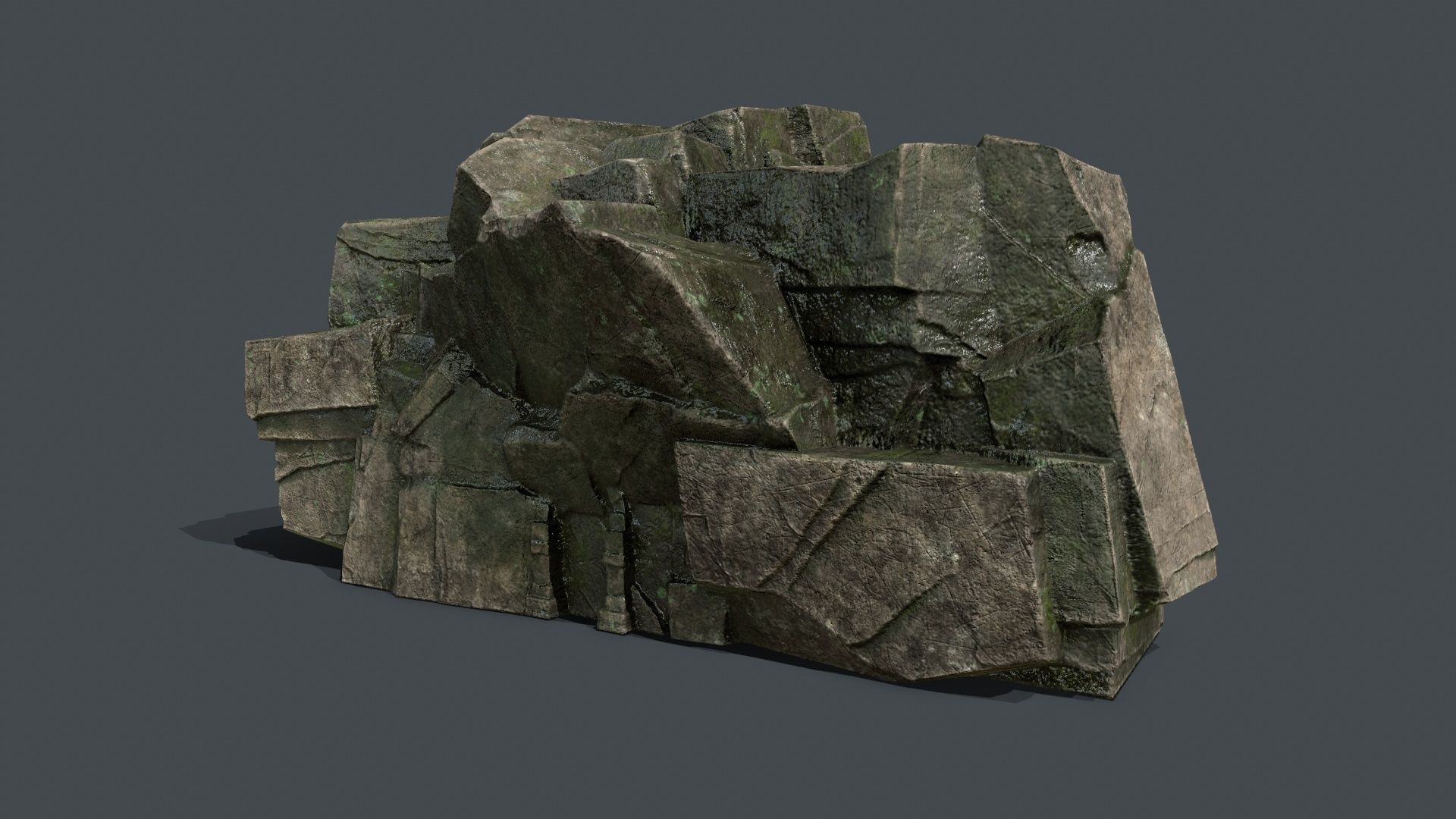 Skull Rock Low-poly 3D model_6