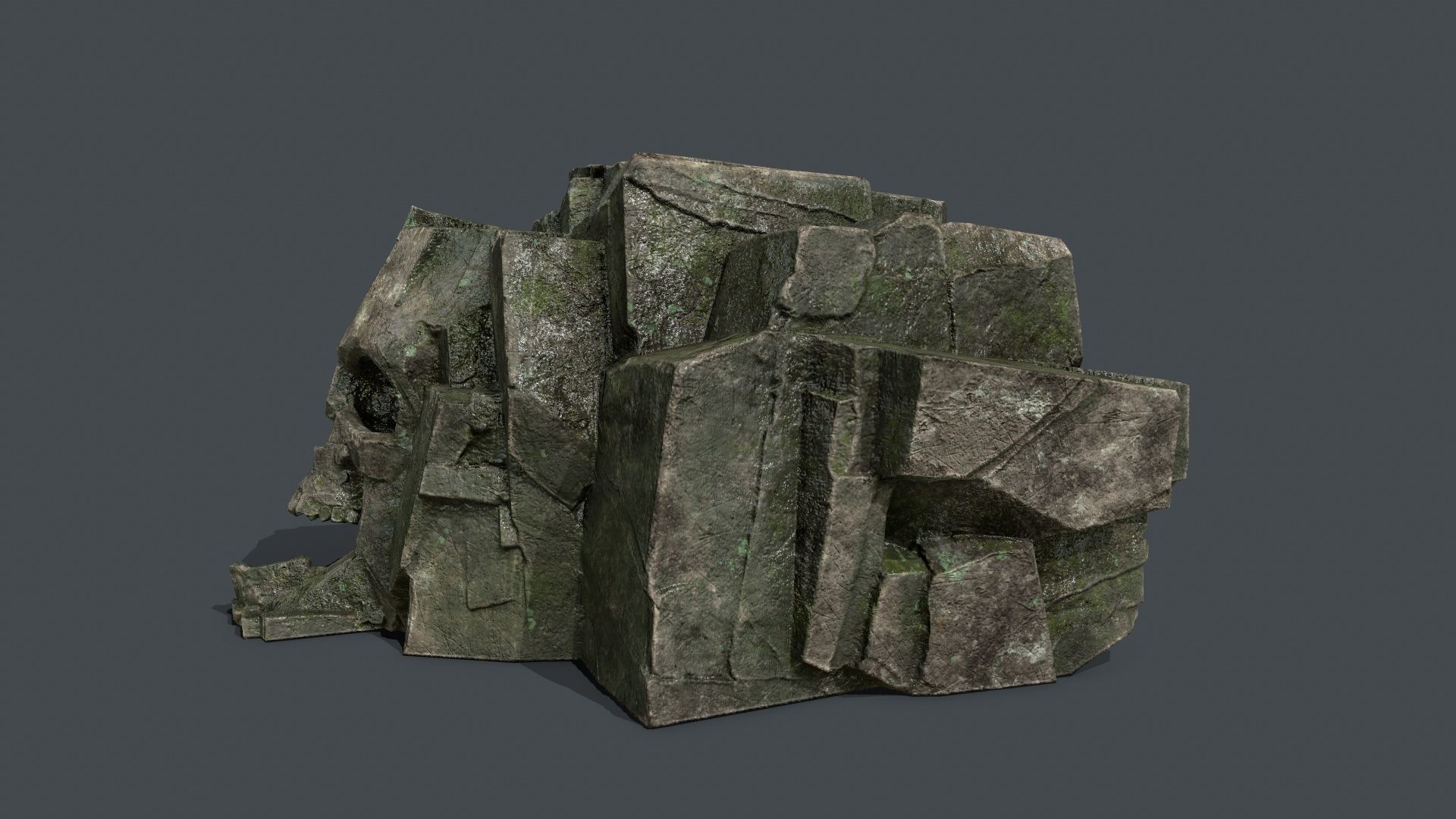 Skull Rock Low-poly 3D model_10
