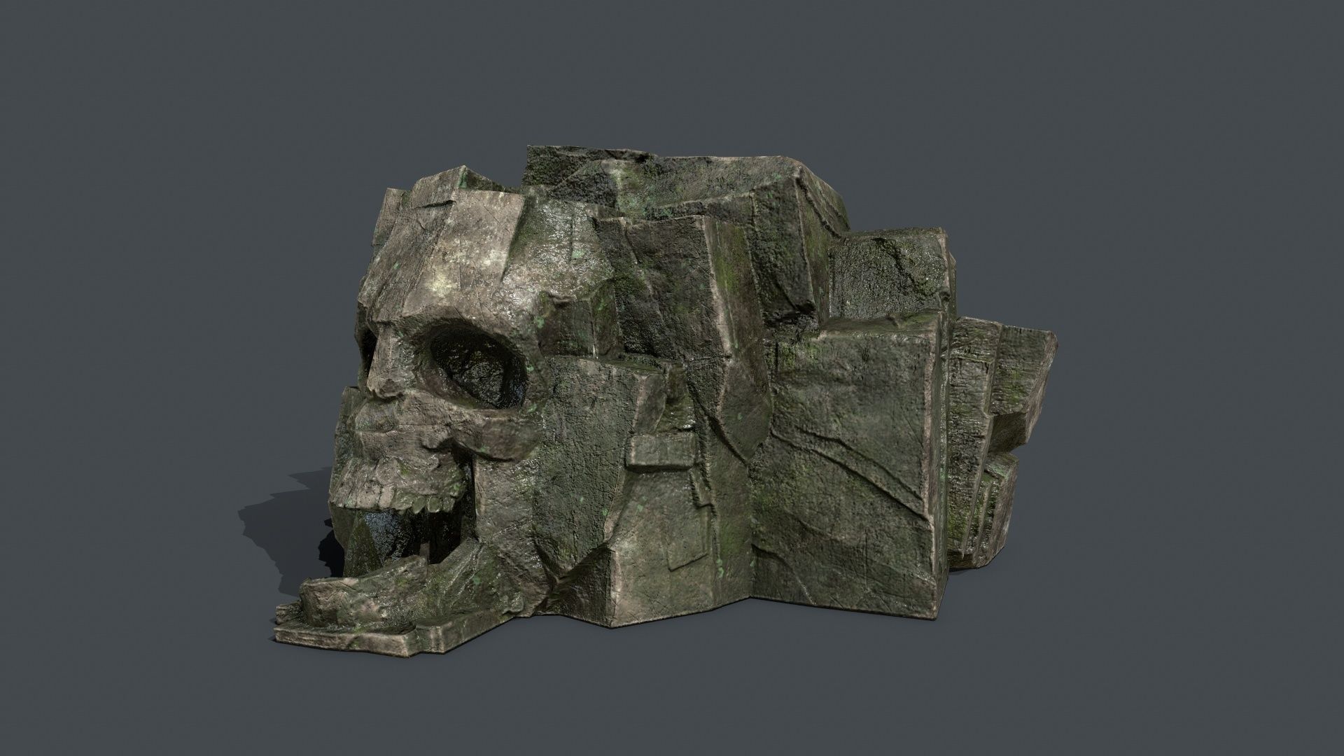Skull Rock Low-poly 3D model_11