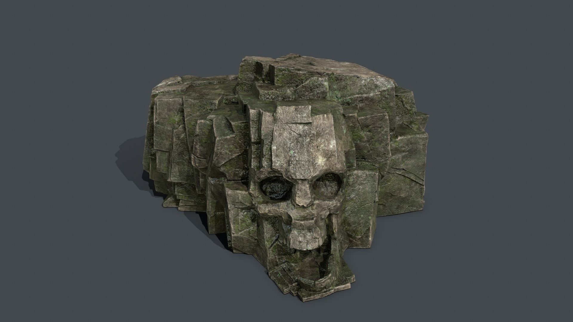 Skull Rock Low-poly 3D model_13