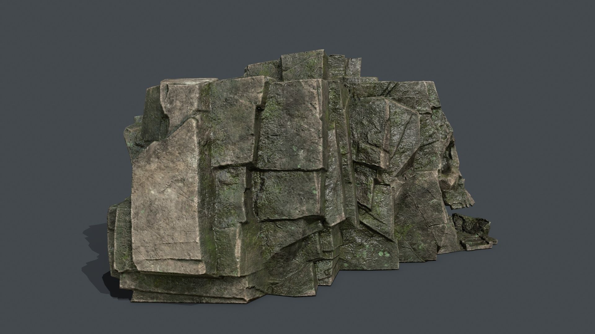 Skull Rock Low-poly 3D model_4