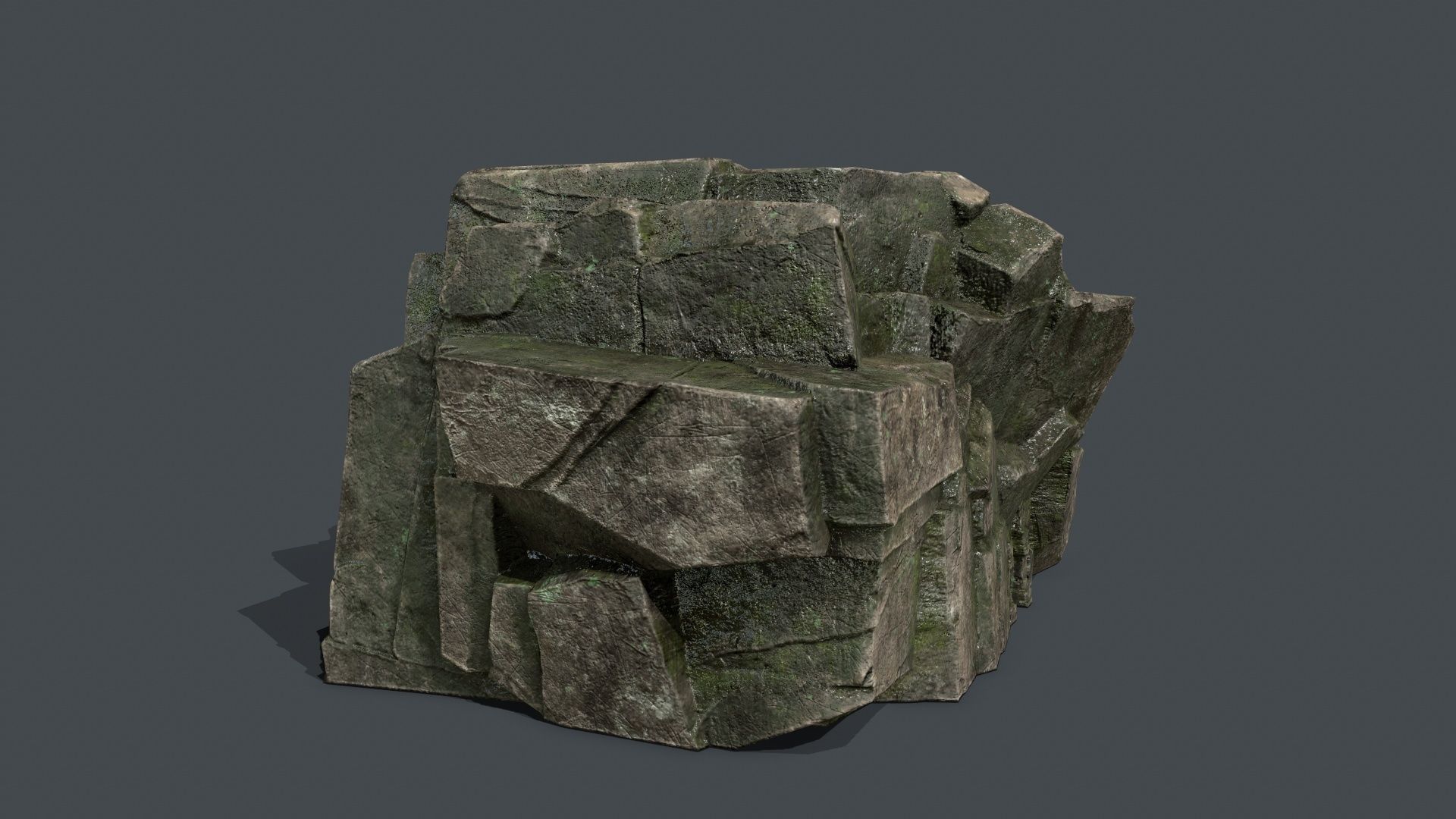 Skull Rock Low-poly 3D model_9