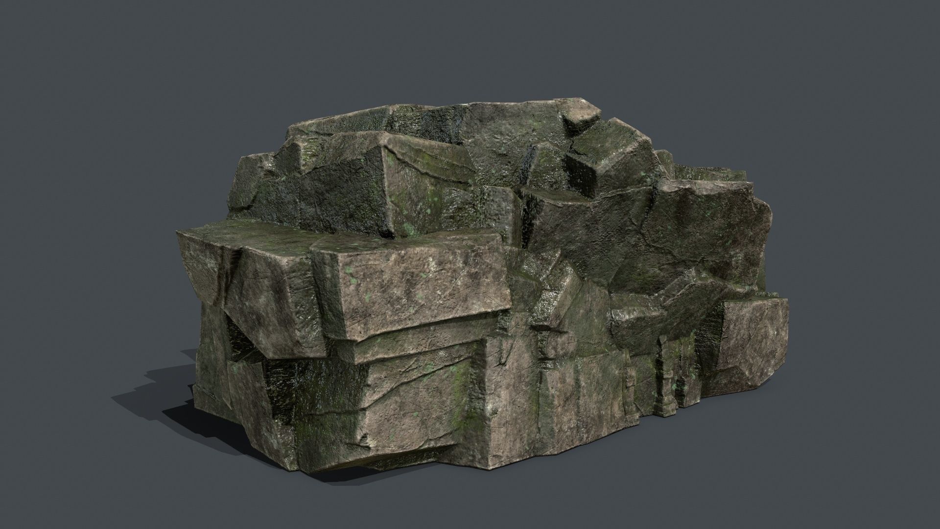 Skull Rock Low-poly 3D model_8